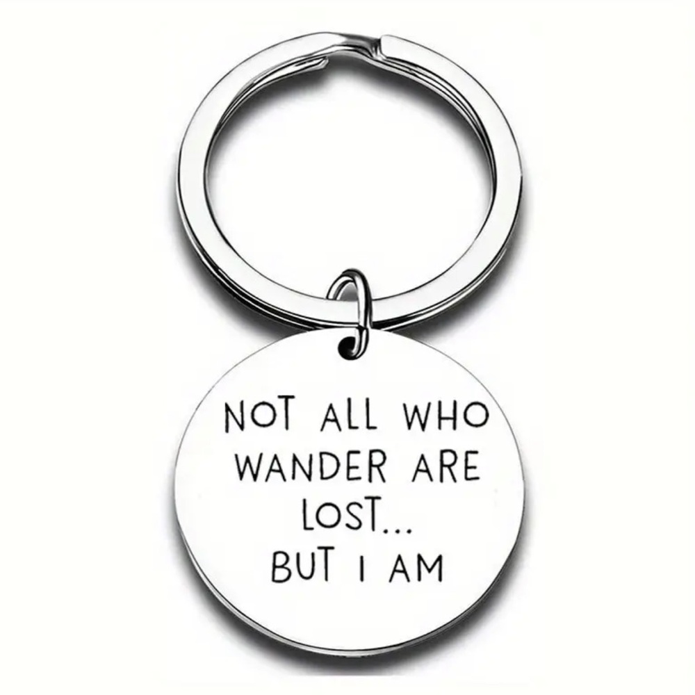 Humorous Engraved Silver Dog Tag Keychain Key Ring